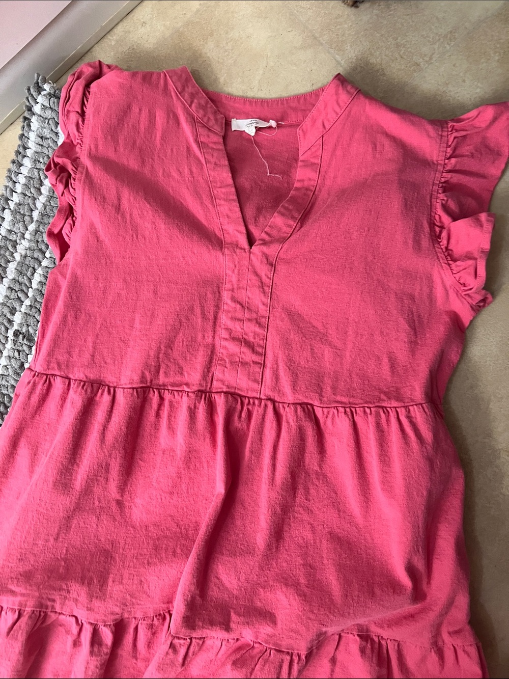entro Pink Ruffle Sleeve Midi Dress